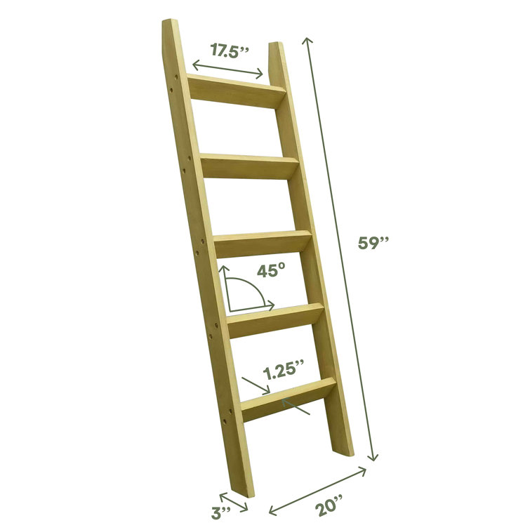Gracie Oaks 59'' Tall Solid Wood Blanket Ladder Wayfair Canada